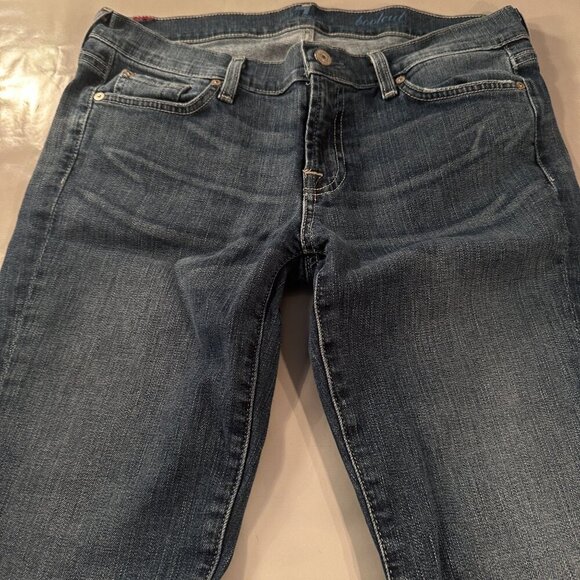 7 For All Mankind Denim Jeans Women Dojo Flared Mid Rise Pants Wide Leg Y2k - Picture 12 of 16